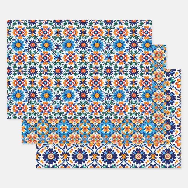 Mexican Talavera Wrapping Paper Geschenkpapier Set (Set)