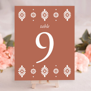 Mexican Terra Cotta Wedding Tischnummer