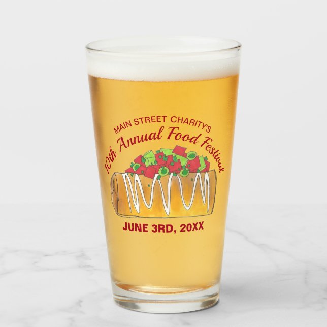 Mexican Tex Mex Food Festival Chimichanga Glas (Vorne (Gefüllt))