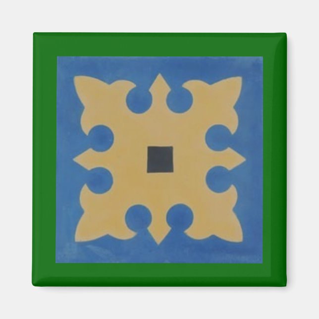 Mexican Tile Greeen Blue Tan Magnet (Vorne)