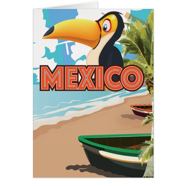 Mexican Toucan Beach Travel Poster. (Vorne)