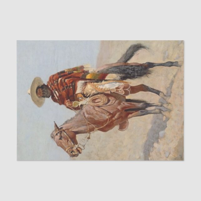 "Mexican Vaquero Horseman" von Frederick Remington Seidenpapier (Vorderseite)