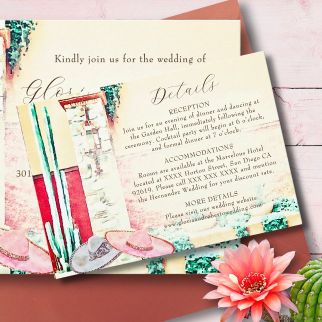 Mexican Wedding Cactus Garden Enclosure Card Einladung (Von Creator hochgeladen)