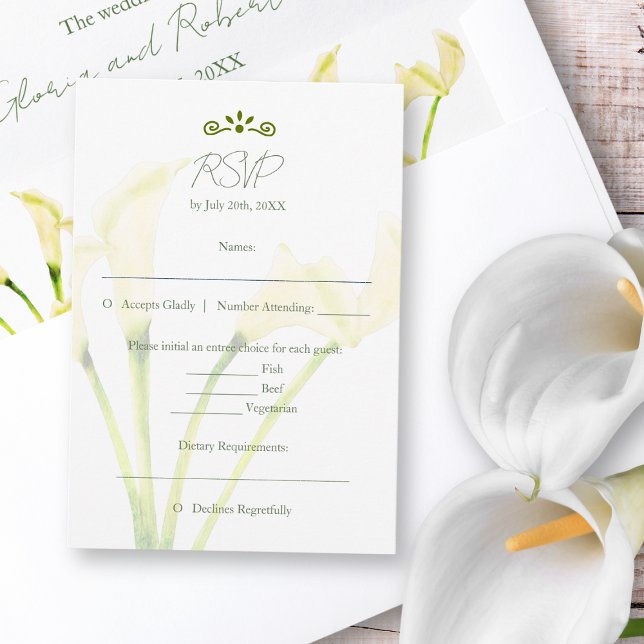 Mexican Wedding Calla Lily RSVP Card (Von Creator hochgeladen)