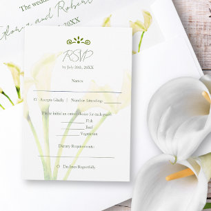 Mexican Wedding Calla Lily RSVP Card Karte