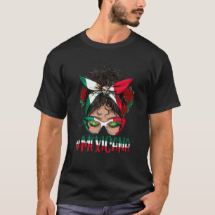 Mexicana Hispanic Heritage Monat Messy Bun Sunglas T-Shirt