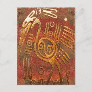 Mexicano Gold Chrome Tribal Art Postkarte
