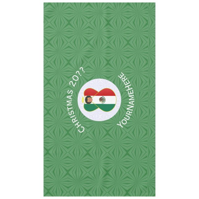 Mexico Angel Christmas Flag Personalize Horizontal Tischdecke (Vorderseite)