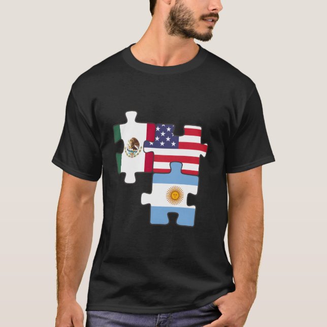 Mexico Argentina And The Usa Puzzle T-Shirt (Vorderseite)