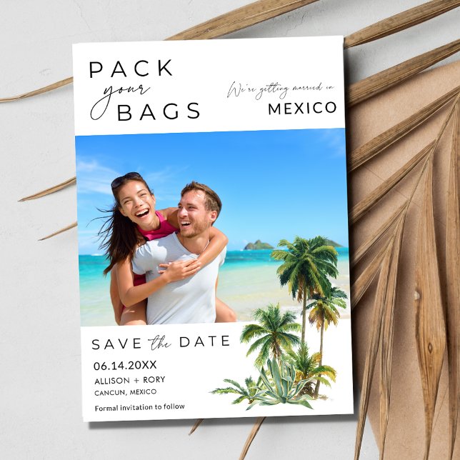Mexico Beach Destination Foto Wedding Save The Date (Mexico Beach Destination Photo Wedding Save The Date)
