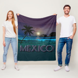 Mexico Beach Night Fleece Blanket