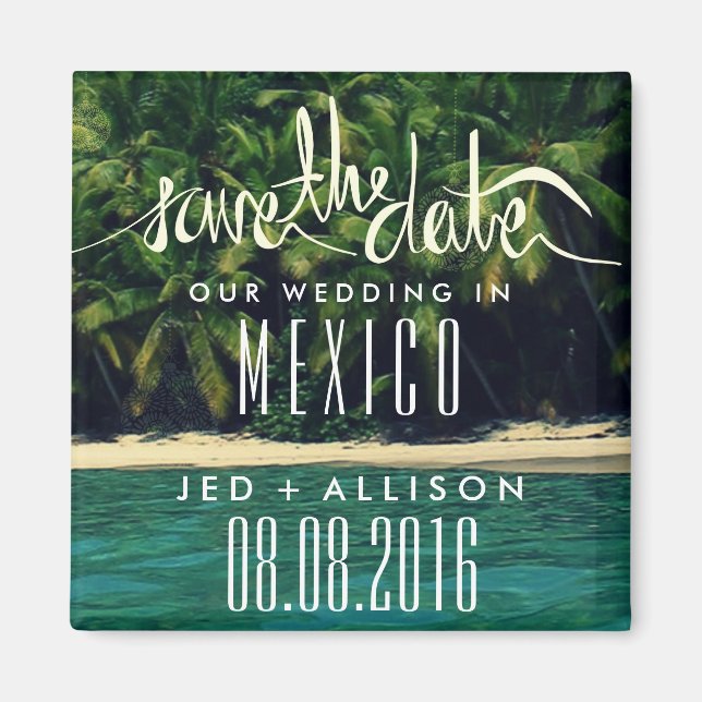 Mexico Beach Wedding Save the Date Magnet (Devant)
