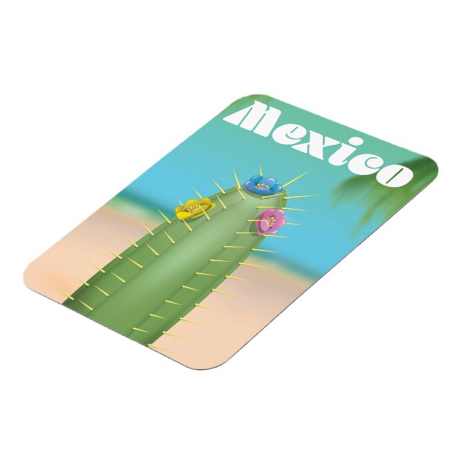 Mexico Cactus travel poster Magnet (Linke Seite)