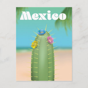 Mexico Cactus travel poster Postkarte