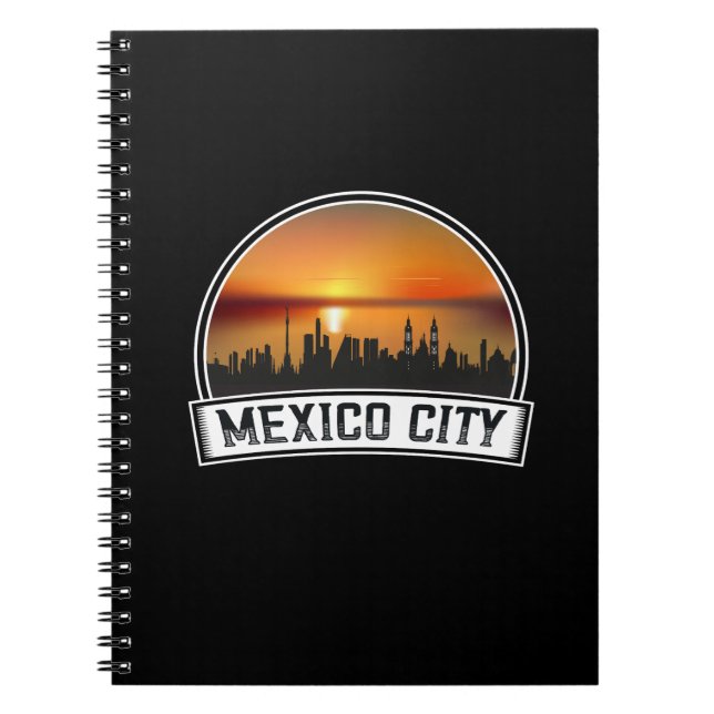 Mexico City CDMX Vintag Sunset Skyline Notizblock (Vorderseite)