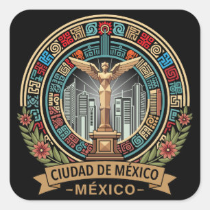 Mexico City Mexiko Mittelamerika Quadratischer Aufkleber