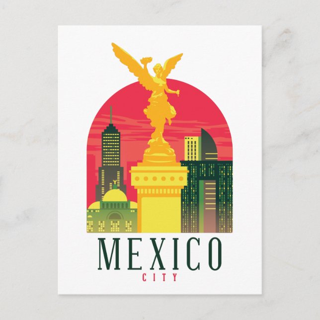 Mexico City Vintage Reise Postkarte (Vorderseite)