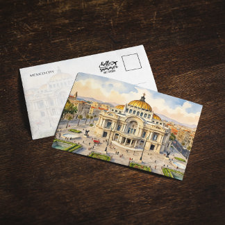 Mexico City Wasserfarben Postkarte