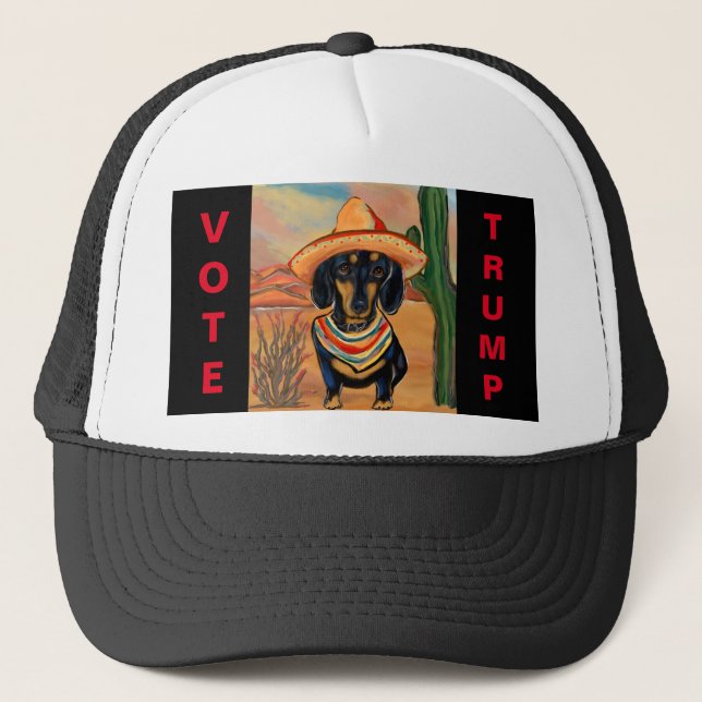 Mexico Dackel Trucker Hat Truckerkappe (Vorderseite)