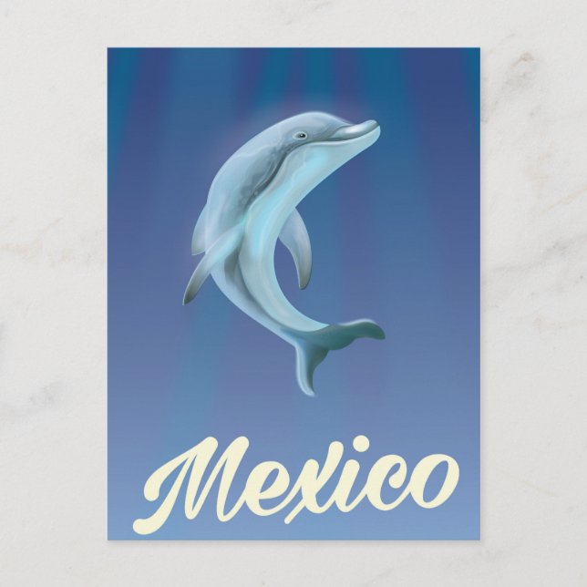 Mexico Dolphin Reiseplakat Postkarte (Vorderseite)