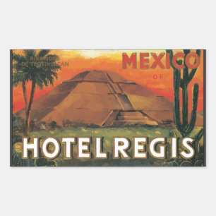 Mexico DS Hotel Regis, Vintag Rechteckiger Aufkleber