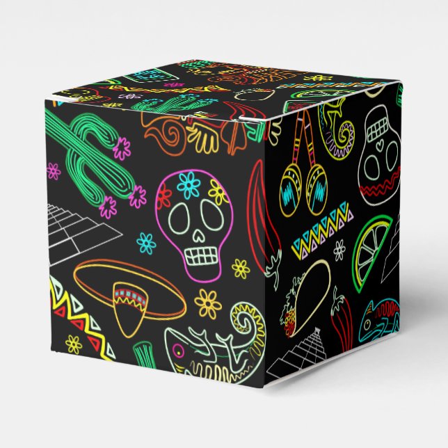 Mexico Fiesta Muster Geschenkschachtel (Vorderseite)
