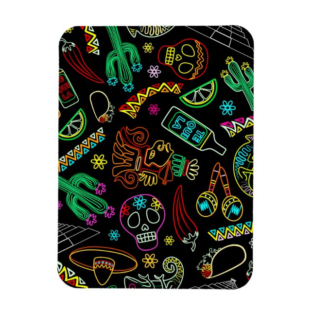 Mexico Fiesta Muster Magnet (Vertikal)