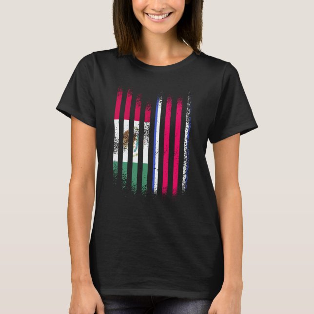 Mexico Flag Costa Rica Grown Country Flags Stripes T-Shirt (Vorderseite)