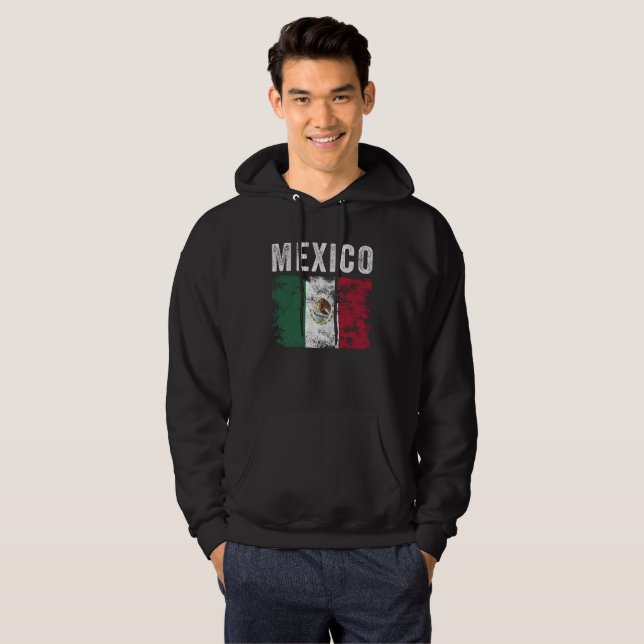 Mexico Flag Distressed - Mexican Flag Hoodie (Vorne ganz)