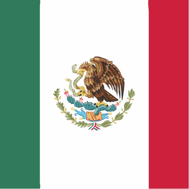 Mexico Flag Emblem Freistehende Fotoskulptur (Vorne)