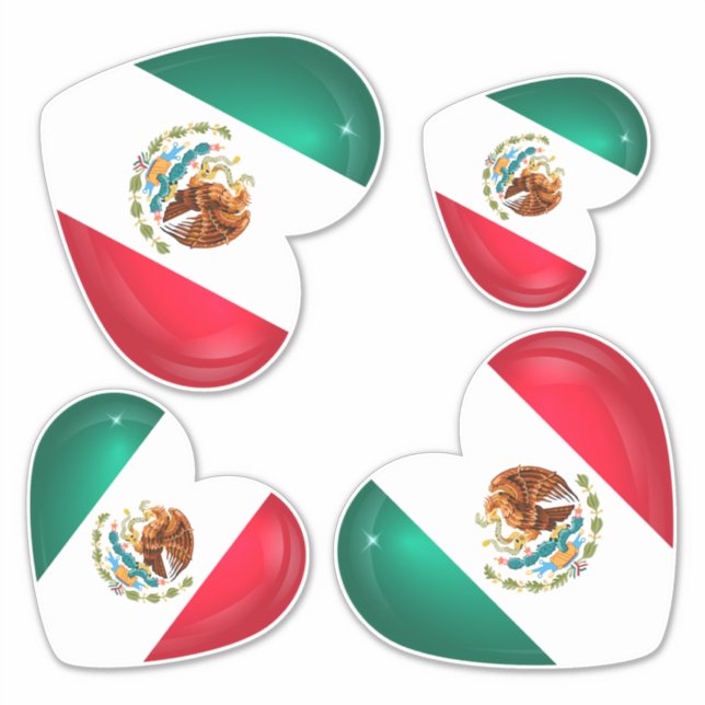 Mexico Flag Herzenssausschnitt Aufkleber (Vorderseite)