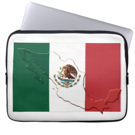 MEXICO Flag Map Patriotic Computer GREEN Laptopschutzhülle