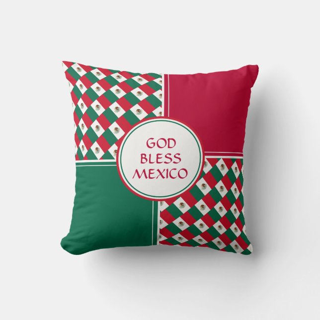 MEXICO FLAG Patriotischer Gott segne Kissen (Vorderseite)