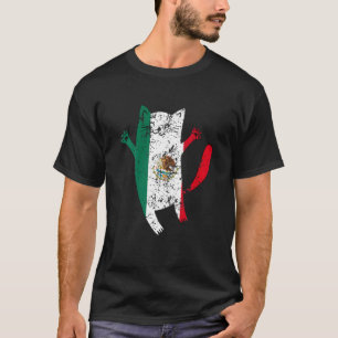 Mexico-Flagge Glückliche Katze Mexiko T-Shirt