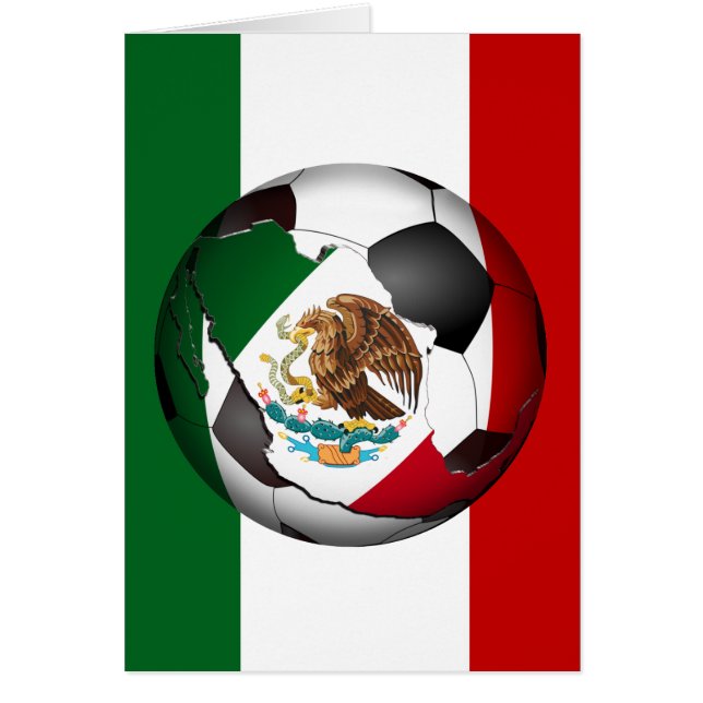 Mexico Fußball Ball mit Flag-Farben Hintergrund (Vorne)