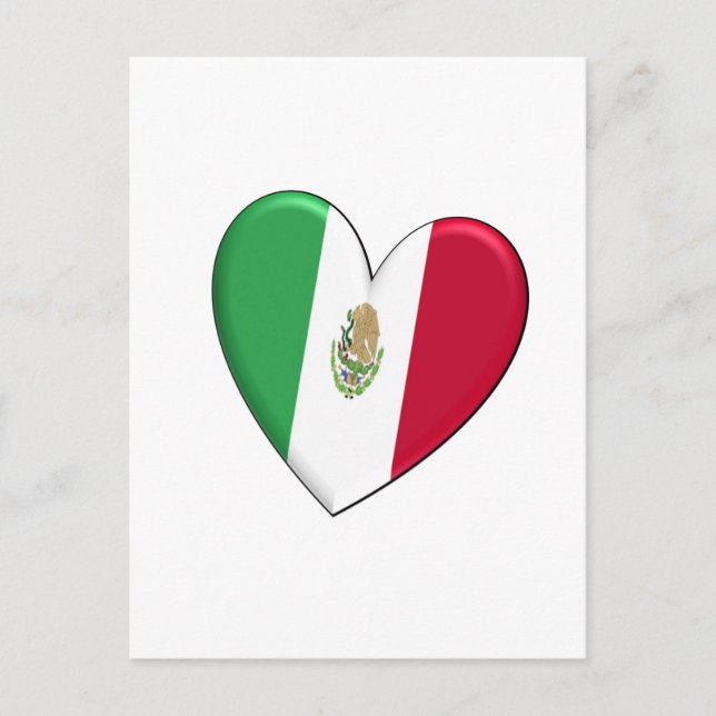 Mexico Herzenflagge Postkarte (Vorderseite)