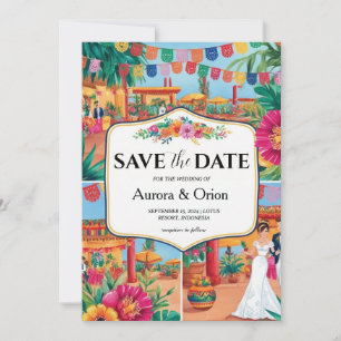 mexico Hochzeit in Urlaubsort speichern Daten Einladung