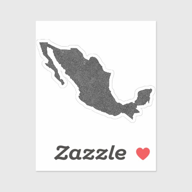 Mexico Map Design mit versteckten Grenzen Aufkleber (Blatt)