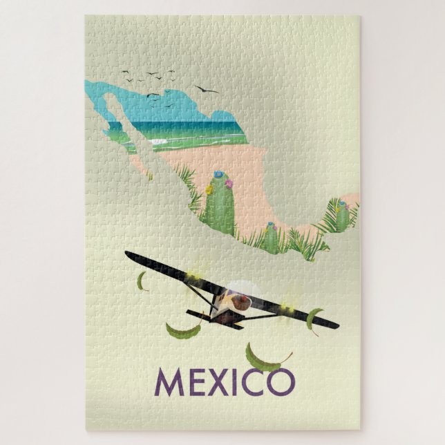 Mexico Map Reiseplakat (Vertikal)