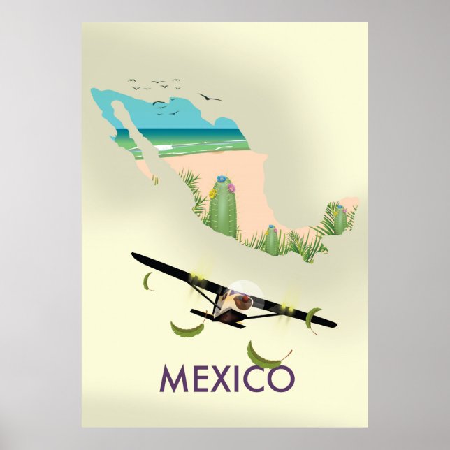 Mexico Map Reiseplakat Poster (Vorne)