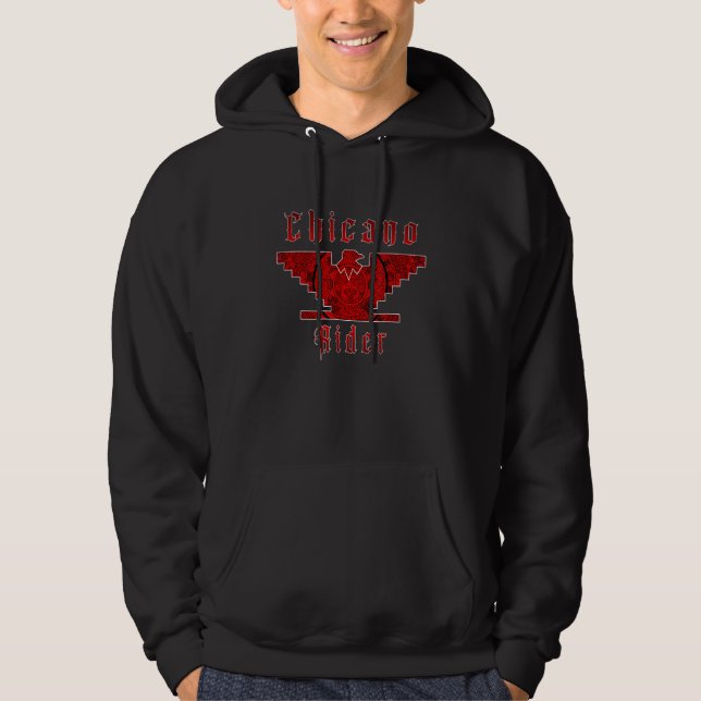 Mexico Mens Huelga Bird Flag Chicano Rider Bauer Hoodie (Vorderseite)