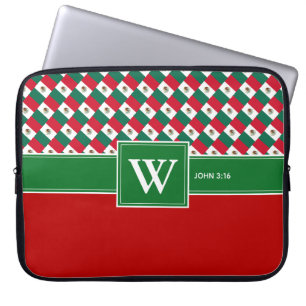 MEXICO Monogram Christlich Scripte Notebook Red Laptopschutzhülle