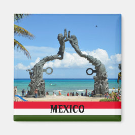 Mexico Playa del Carmen Beach Statue Souvenir Magnet
