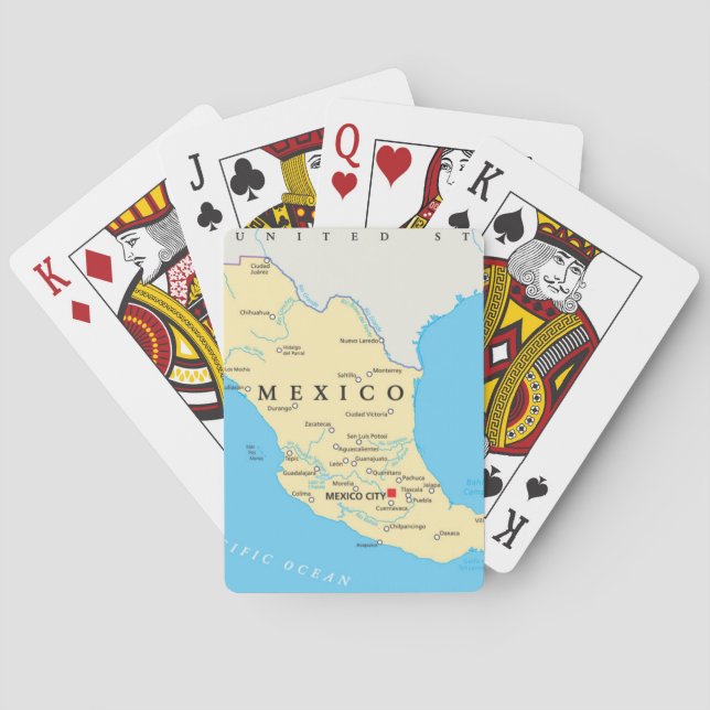 Mexico Political Map Spielkarten (Rückseite)