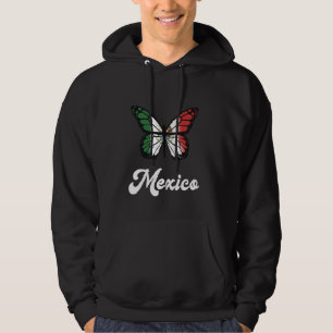 Mexico Pride Butterfly mexikanische Flagge Heritag Hoodie