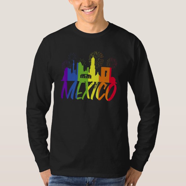 Mexico Pride Skyline  Pride Parade Mexico T-Shirt (Vorderseite)