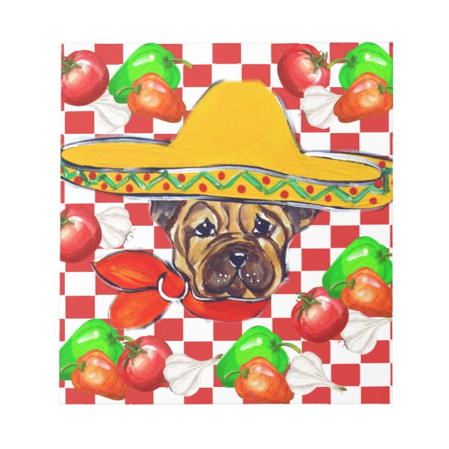 Mexico Shar Pei Notizblock (Vorderseite)
