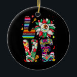 Mexico Sunflower Love With Mexican Flag Latinx Keramik Ornament<br><div class="desc">Mexico Sunflower Love With Mexican Flag Latinx Women Men Gift. Perfect gift for your dad,  mom,  papa,  men,  women,  friend and family members on Thanksgiving Day,  Christmas Day,  Mothers Day,  Fathers Day,  4th of July,  1776 Independent day,  Veterans Day,  Halloween Day,  Patrick's Day</div>
