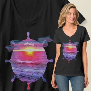 Mexico Sunset Ship Helm 0909 T - Shirt