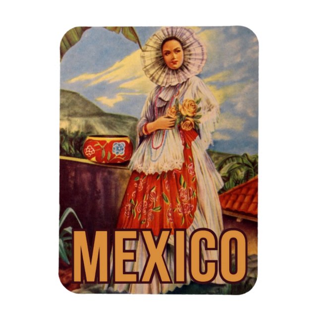Mexico Vintage Travel Magnet (Vertikal)
